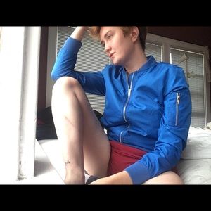 INSO silky blue bomber jacket